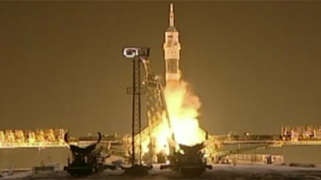 Soyuz 30 launch Dec. 2011 NASA TV